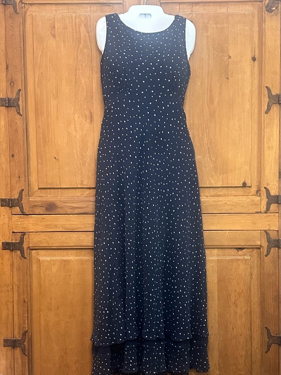 Cynthia Howie Dresses & Skirts - Cynthia Howie Navy Polka Dot Sleeveless Maxi Dress